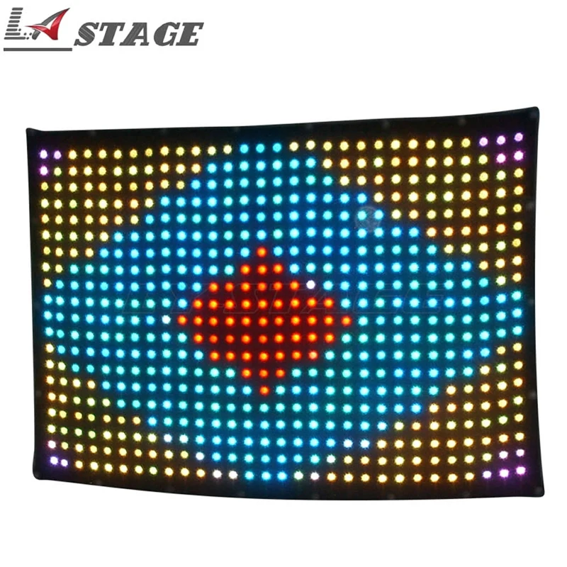 

High Quality P10 Customized Size Led Vision Curtain Tricolor RGB 3in1 Led Video Curtain Patterns Play DJ Wedding Disco Equipment