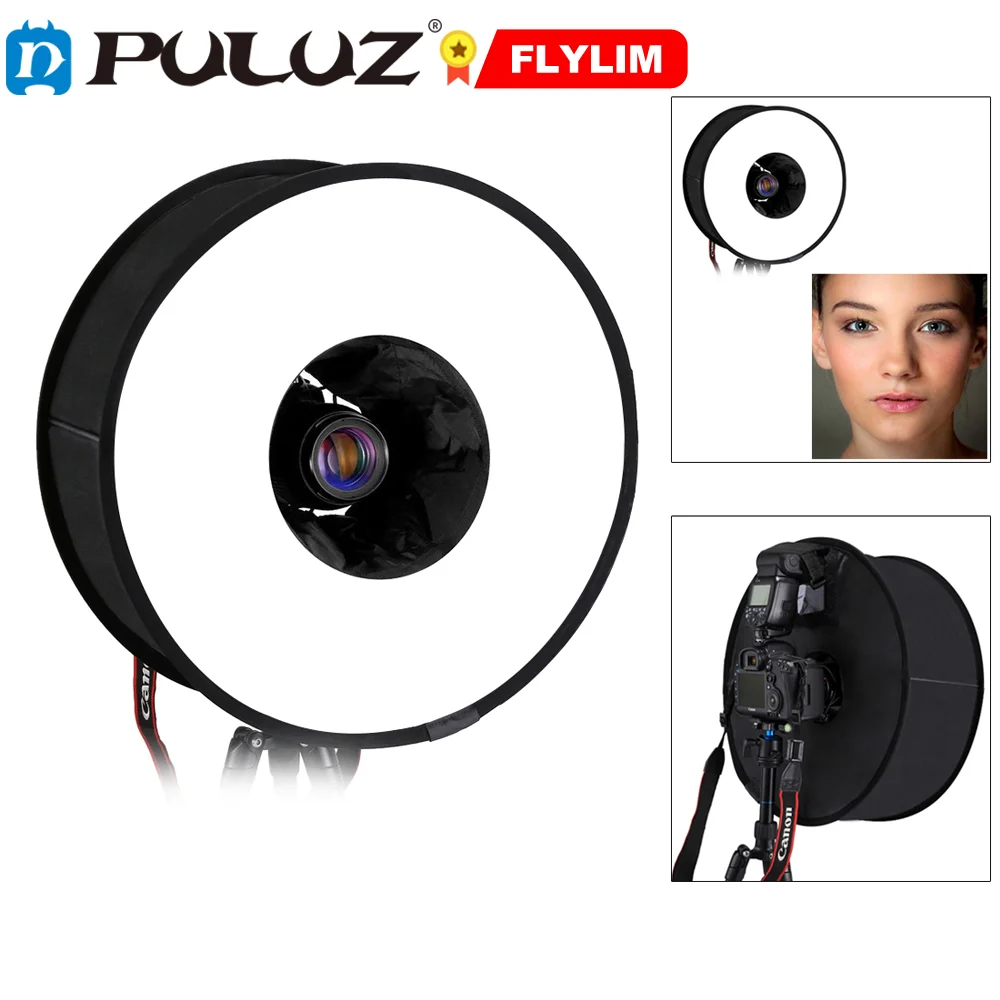 

PULUZ 45 см Круглый Стиль Макросъемка и портрет софтбокс вспышка SpeedLite складной рассеиватель фотография Софтбокс 45*45*16 см