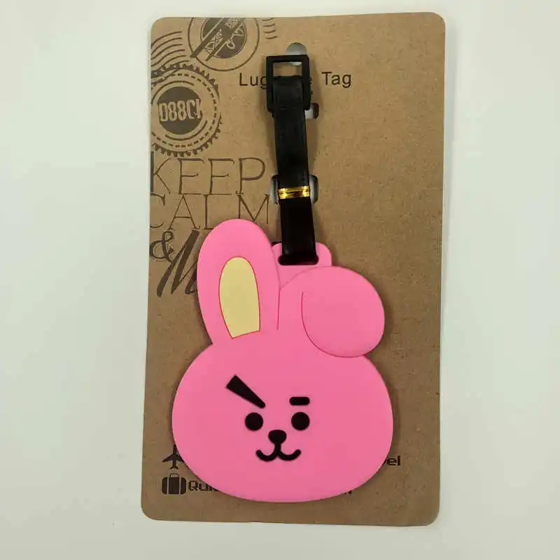 Силиконовая бирка для багажа с героями мультфильмов BT21 подвеска Tata Shooky
