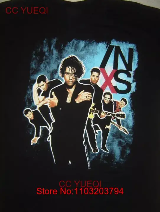 Классическая черная хлопковая Футболка vtg INXS все размеры