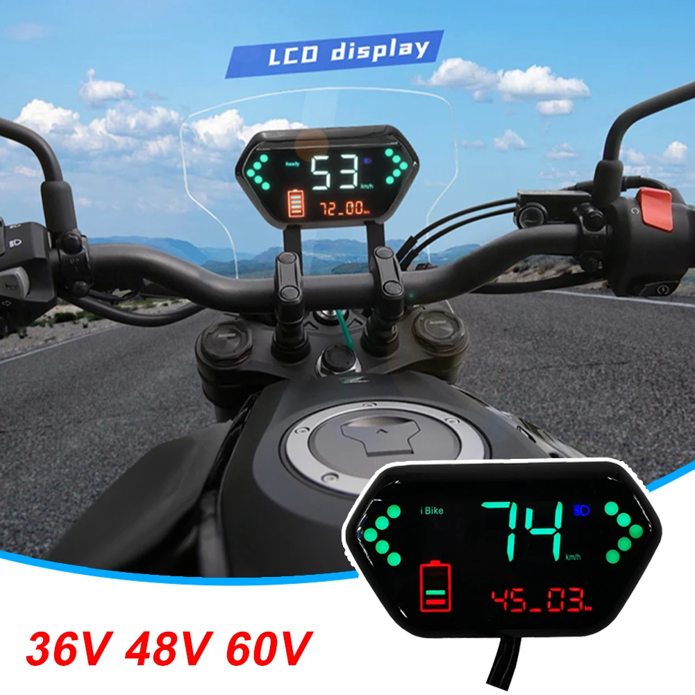 

New Electric Black Bicycle LCD Display With Speed Meter And Battery Status Indicator Speedometer 36V 48V 60V Cycling Computer