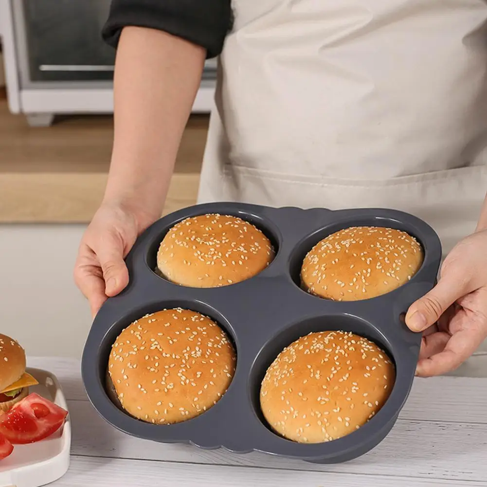 

Hamburger Bun Pan Food Grade BPA Free Heat-Resistant Dishwasher Safe Burger Mold Baking Pan Kitchen Accessories