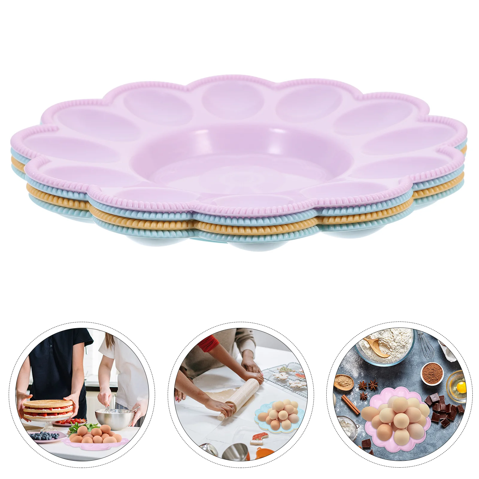 

Egg Tray Holder Deviled Plate Storage Container Serving Refrigerator Box Dish Platter Carrier Organizer Display Stackable Eggs