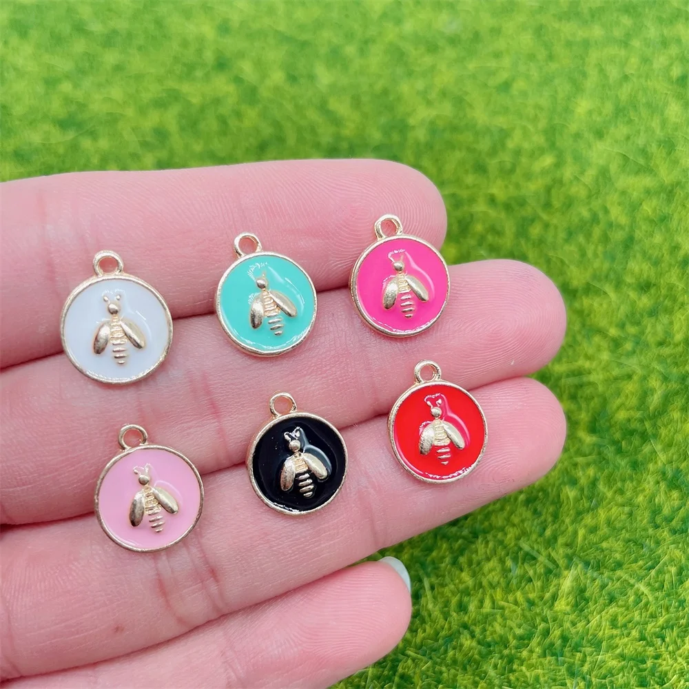 

20 Pcs 2022 New Acrylic Enamel Bee Pendant Colorful Animal Charm Necklace Bracelet DIY Jewelry Making Supplies Parts Wholesale