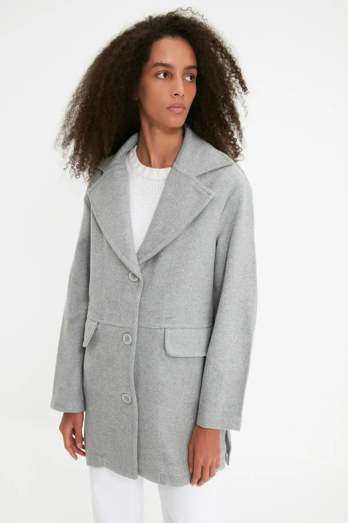 

Trendyol Button Closure Stamp Coat TWOAW22KB0137