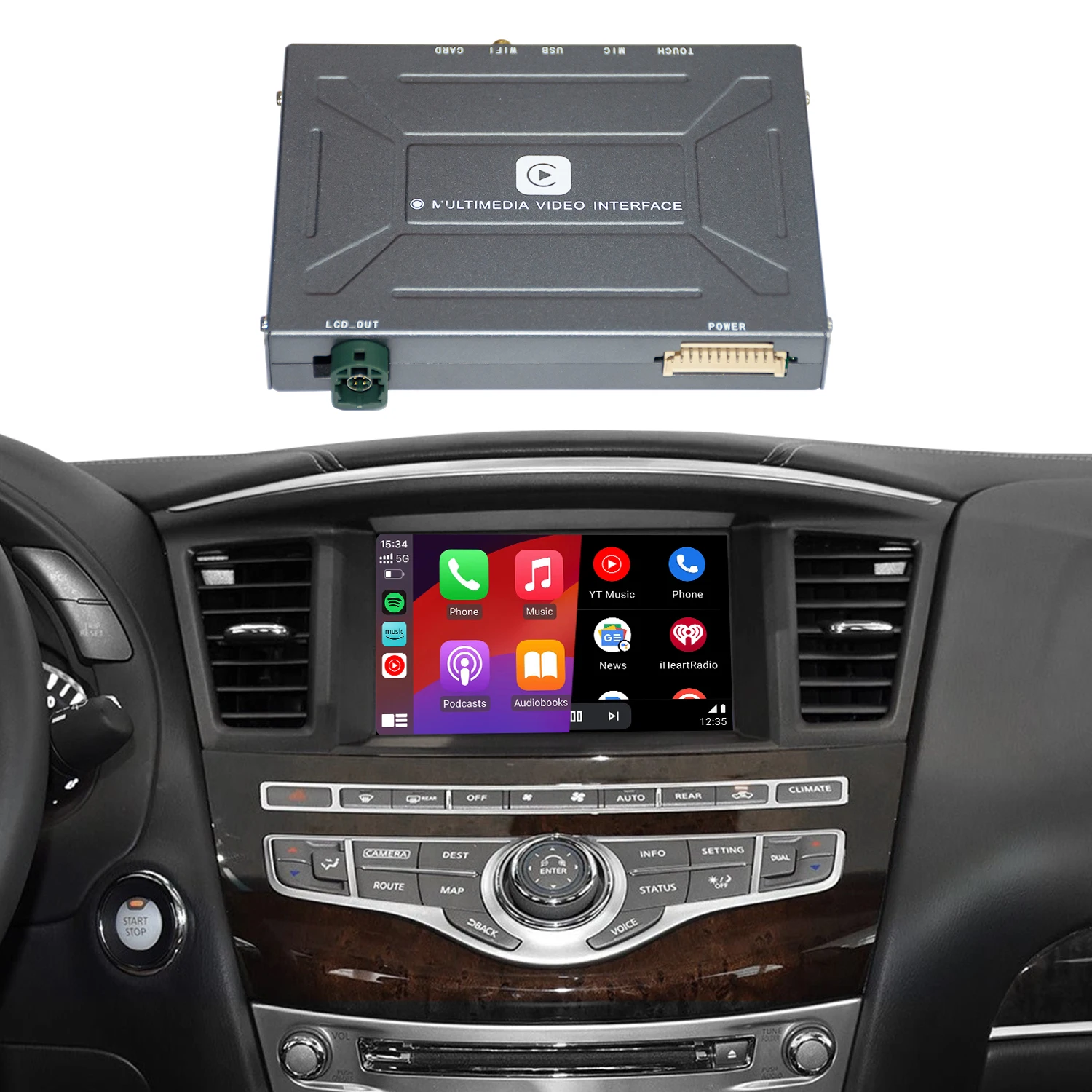 

YolanAuto беспроводной CarPlay Android авто модуль для Infiniti Q50 Q50L Q60 QX50 QX60 QX70 послепродажный комплект для модернизации автомобиля