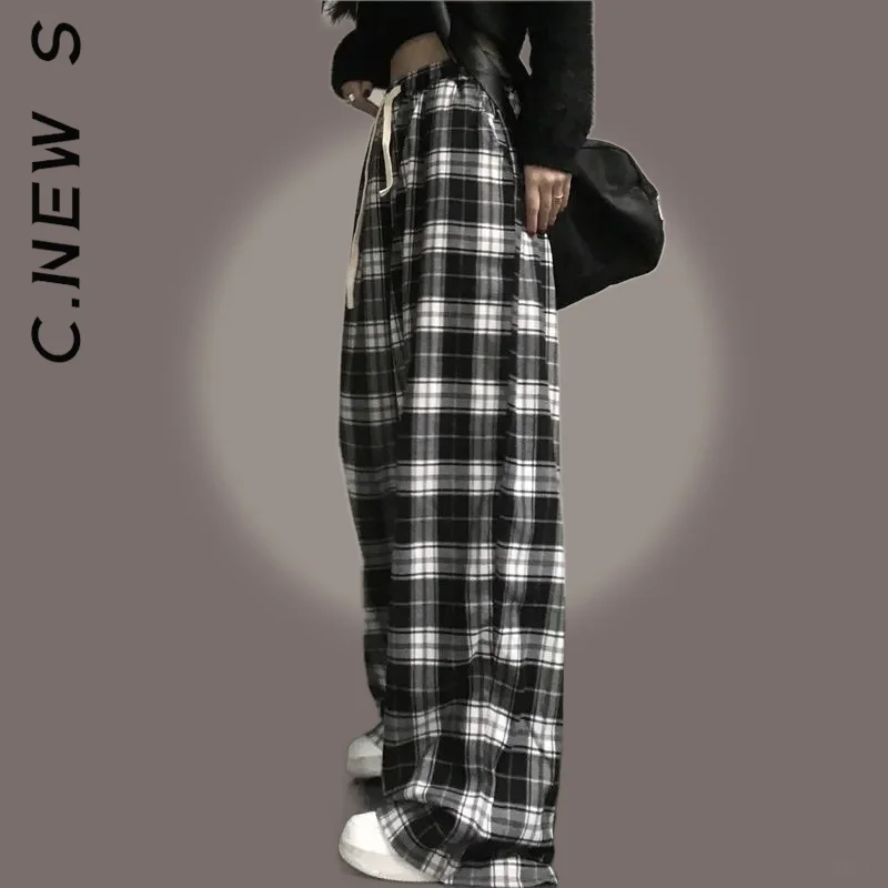 

C.New S New Women Pants Trousers Baggy Straight Women Trousers Vintage Korean Bottoms Leg Pant Harajuku Slim Clothes Female