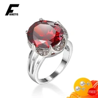vintage ring 925 silver jewelry oval ruby zircon gemstones finger rings accessories for women wedding engagement party wholesale