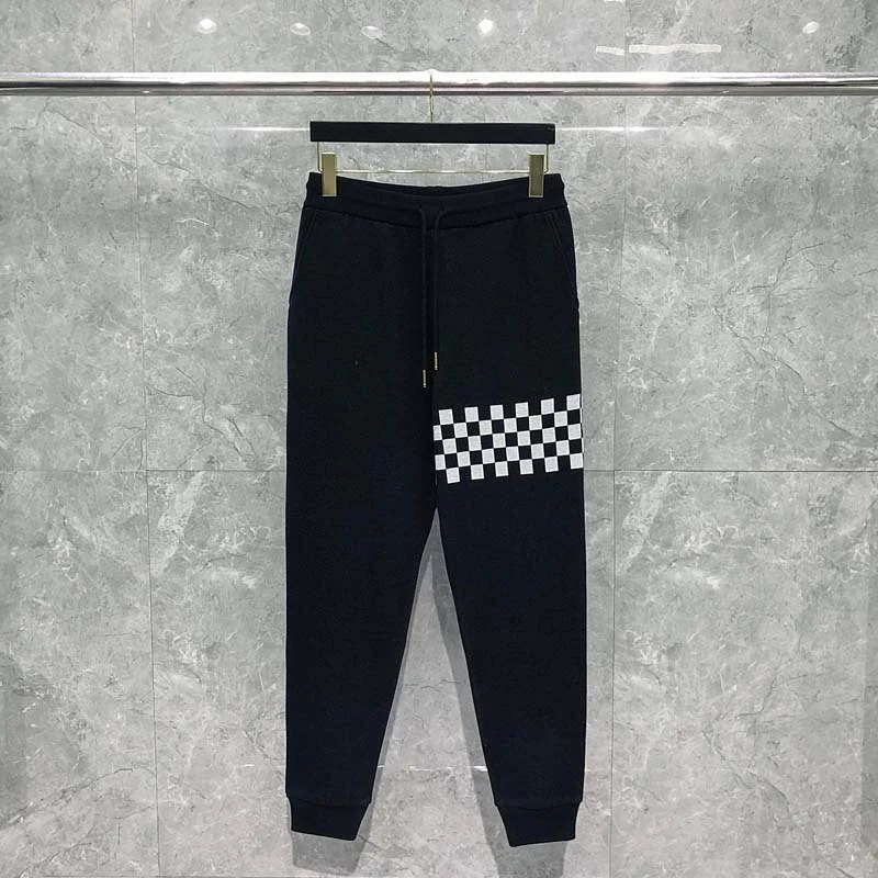 

Sweatpants EcoSmart THOM Men's Men Athletic Lounge with Cinched Cuffs Checkerboard Print Design TB Pants