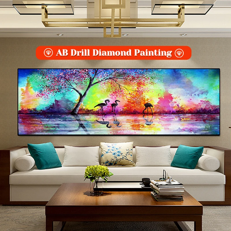 

5D Diamond Painting Bird Full Square/Round Large Size AB Cross Stitch Kits Color Diamont Embroidery Mosaic Landscape Home Decor