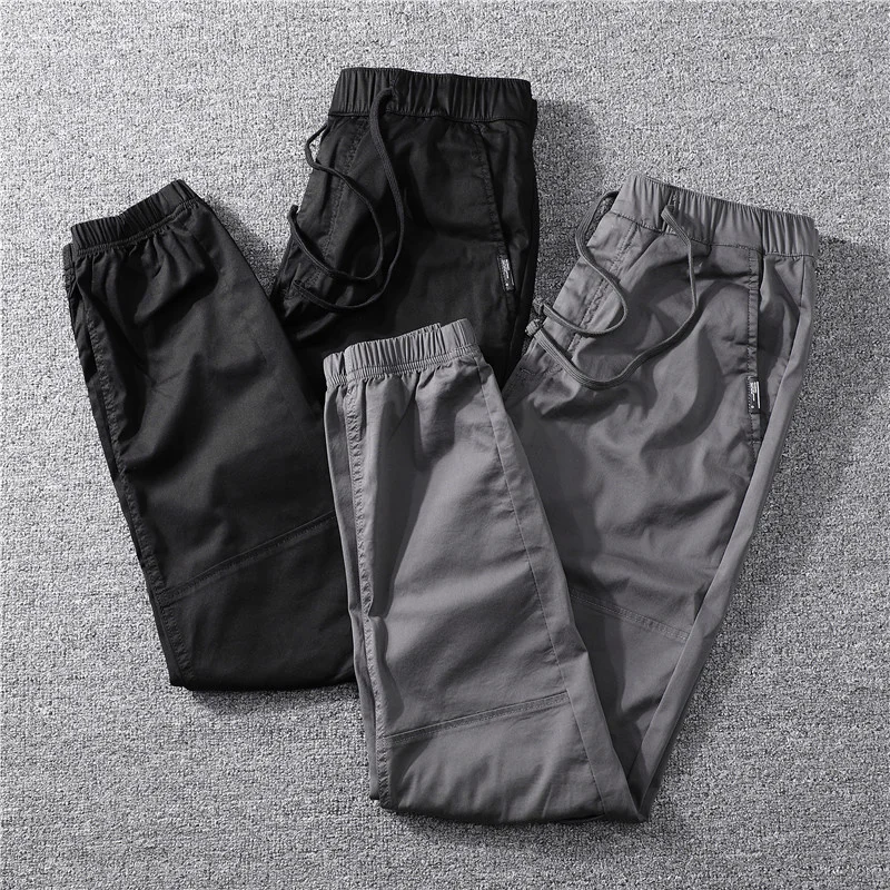 

High quality Autumn light, soft breathable casual overalls and wo, smooth trend, elastic waist, loose leggings for men