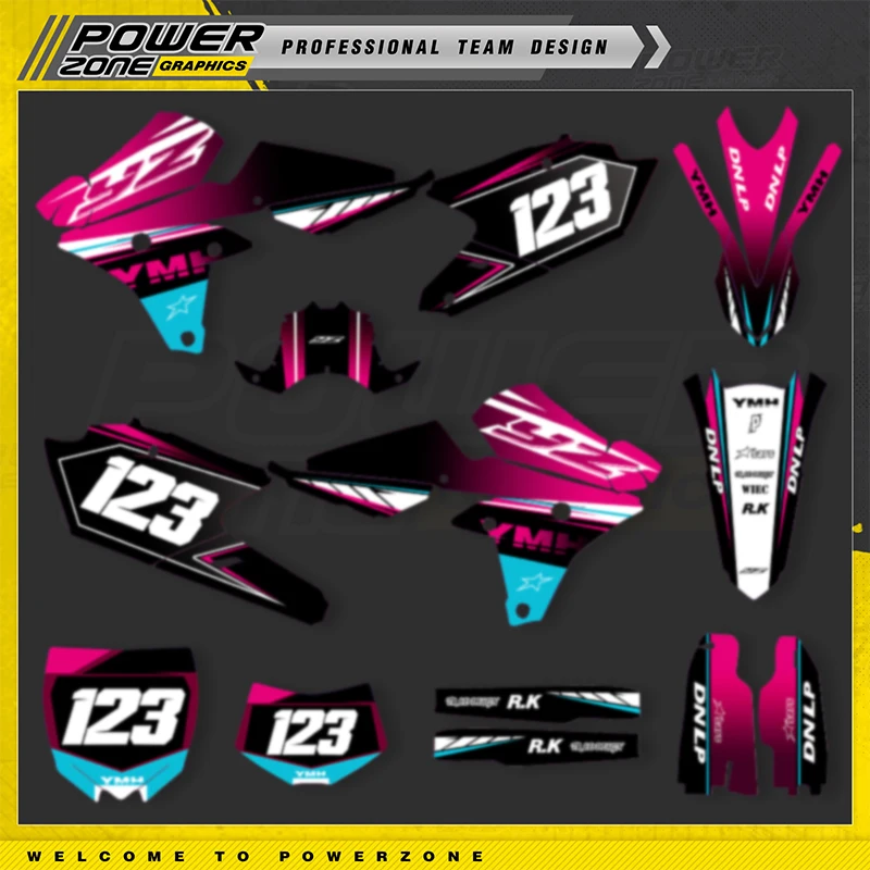 PowerZone пользовательские графические фоны для команды наклейки комплект YAMAHA 14-18