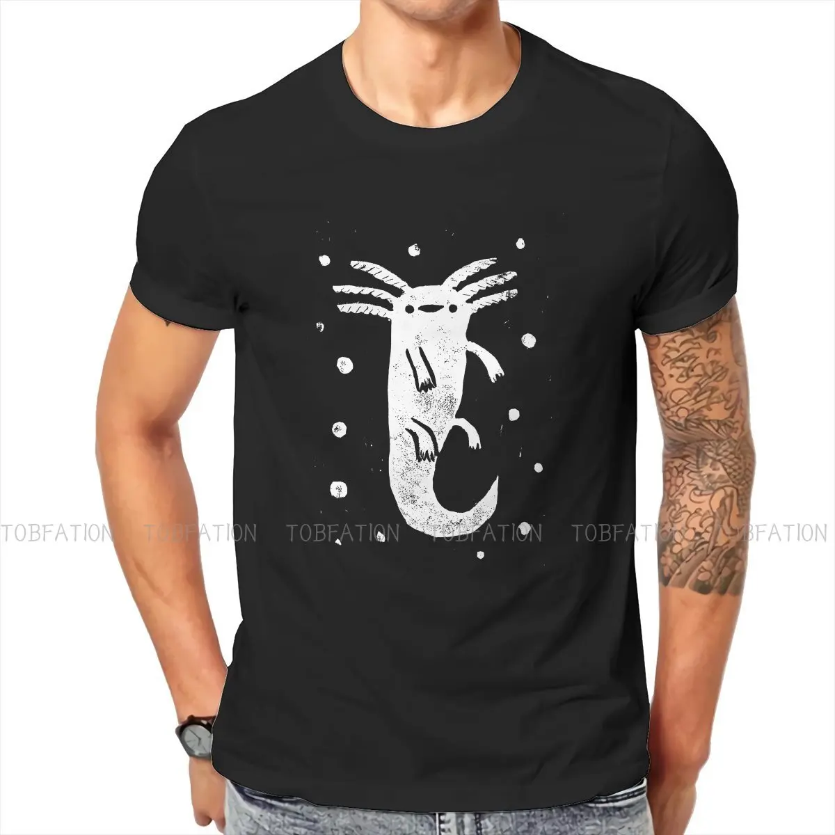 

Black TShirt For Male Axolotl Lover Camisetas Style T Shirt Soft Print Loose