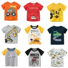 Детская Повседневная футболка, детская одежда с коротким рукавом, блузки, детские топы с мультяшным рисунком, летняя хлопковая модная одежда для мальчиков, размеры