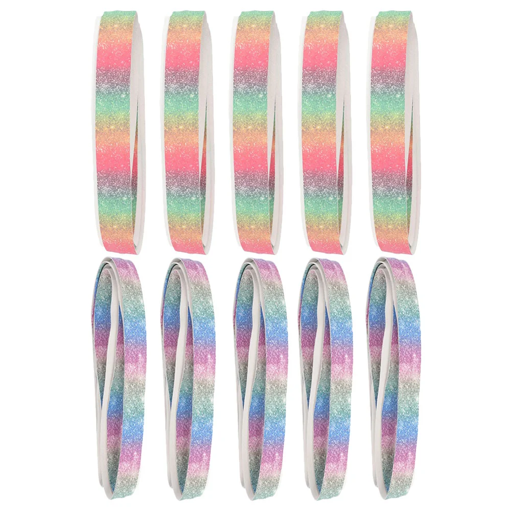 

10 Pcs Badminton Racket Sweatband Pickleball Absorbent Grip Tapes Pu Non-slip Strap