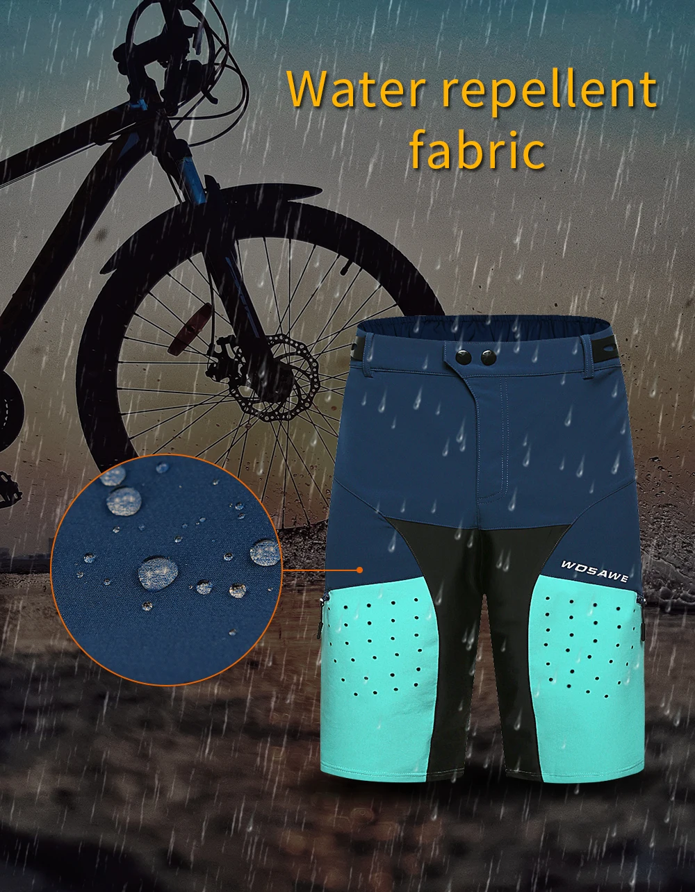 Мужские велосипедные шорты WOSAWE водонепроницаемые Свободные Штаны для горных