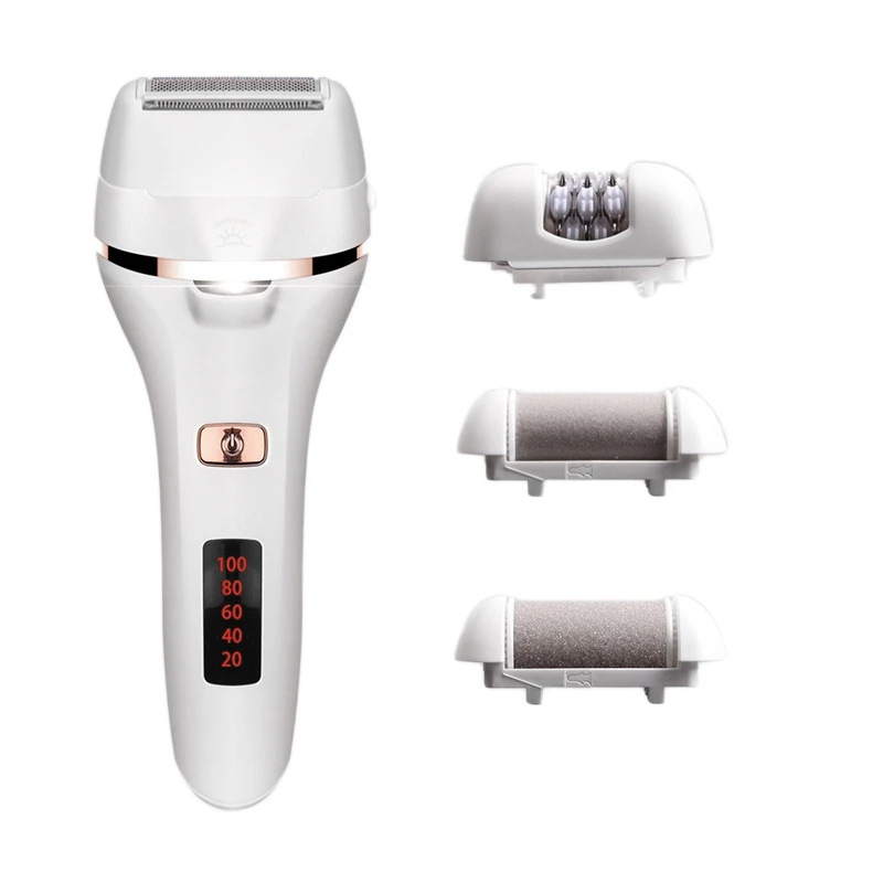 

4 In 1 Women's Shaving Machines Portable Female Trimmer Foot File Callus Remover Rechargeable Epilator