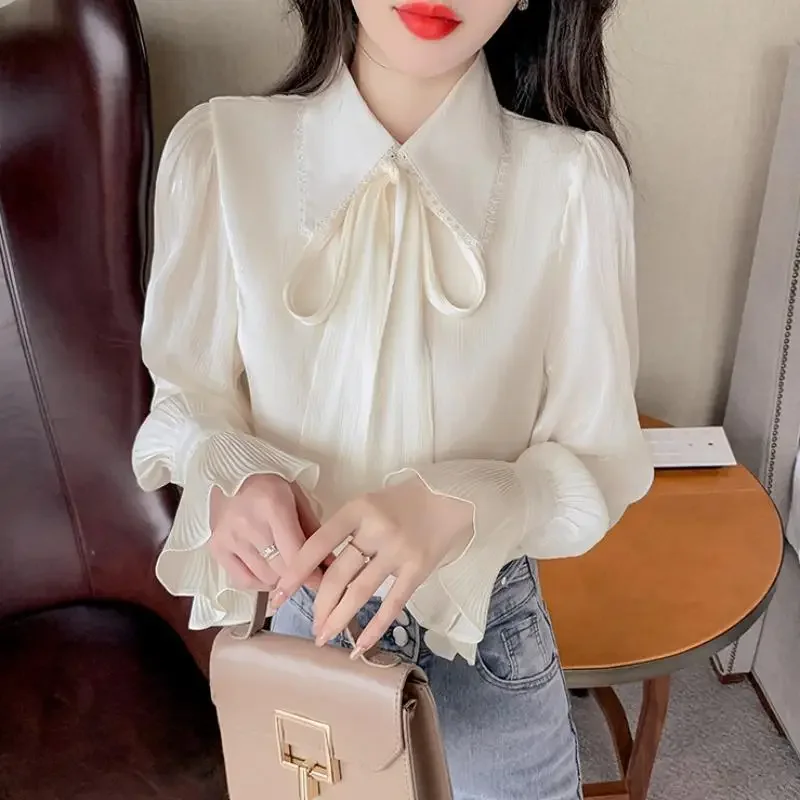 Женская шифоновая блузка SweetElegant новинка сезона весна-осень 2024 модный