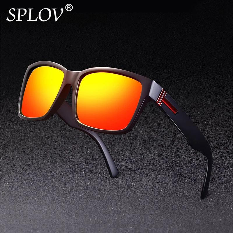 Солнечные очки SPLOV в квадратной оправе UV400 для мужчин и женщин, поляризационные солнцезащитные, для вождения