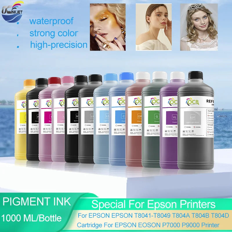 Пигментные чернила для EPSON T8041-T8049 T804A T804B caitridge1000 мл принтера EOSON P7000 P9000 12 цветов