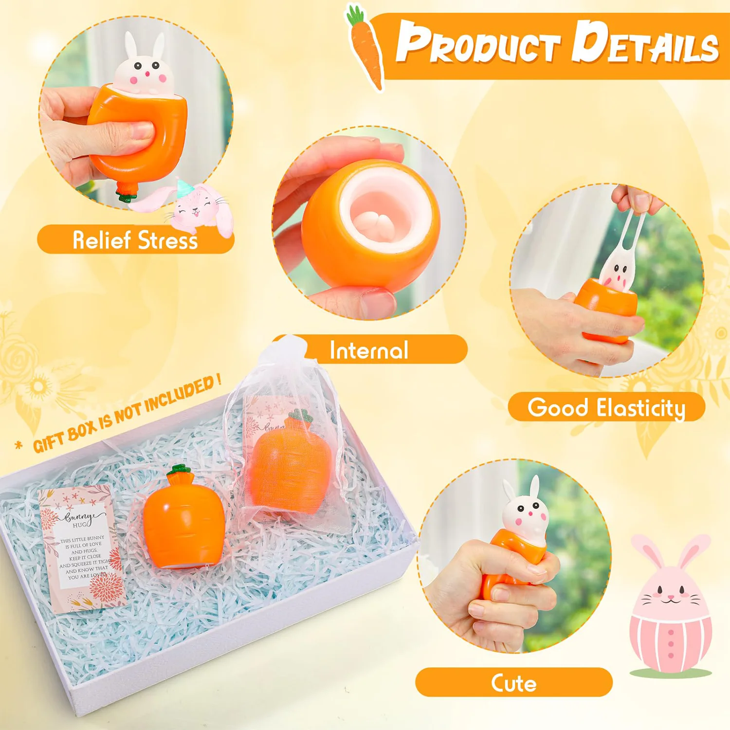 Мяч для снятия стресса в виде моркови кролика