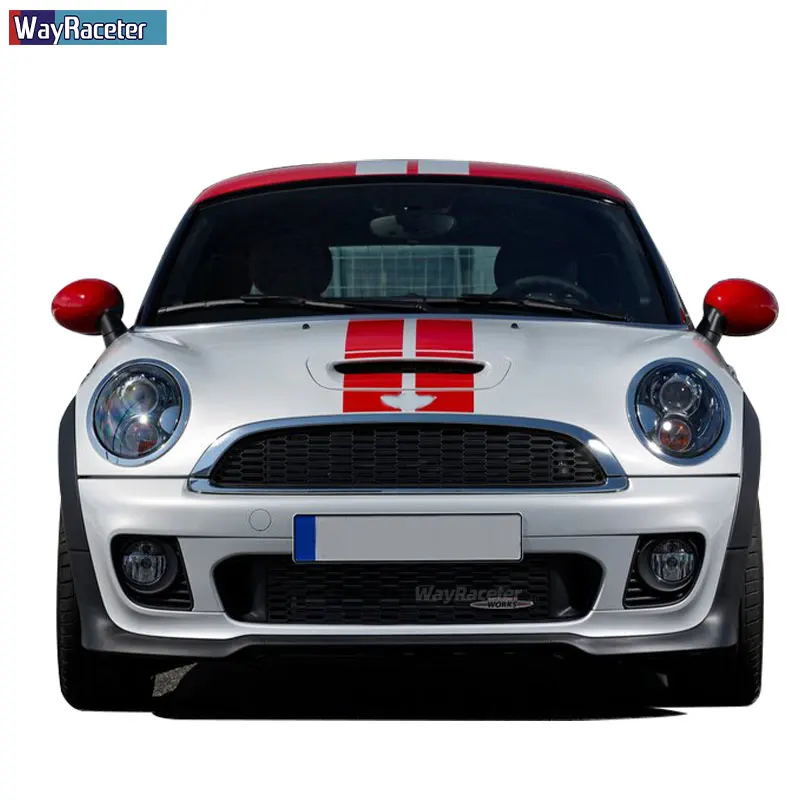 Автомобильный капот полосатая наклейка крыша двигателя фотоэлемент для мини