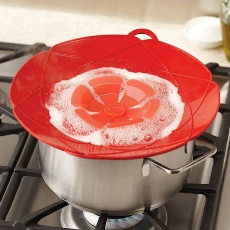 

Diameter Kitchen Gadgers Cooking Pot Lids Utensil Multifunctional Silicone Lid Spill Stopper Anti Overflow Pot Cover 28.5cm