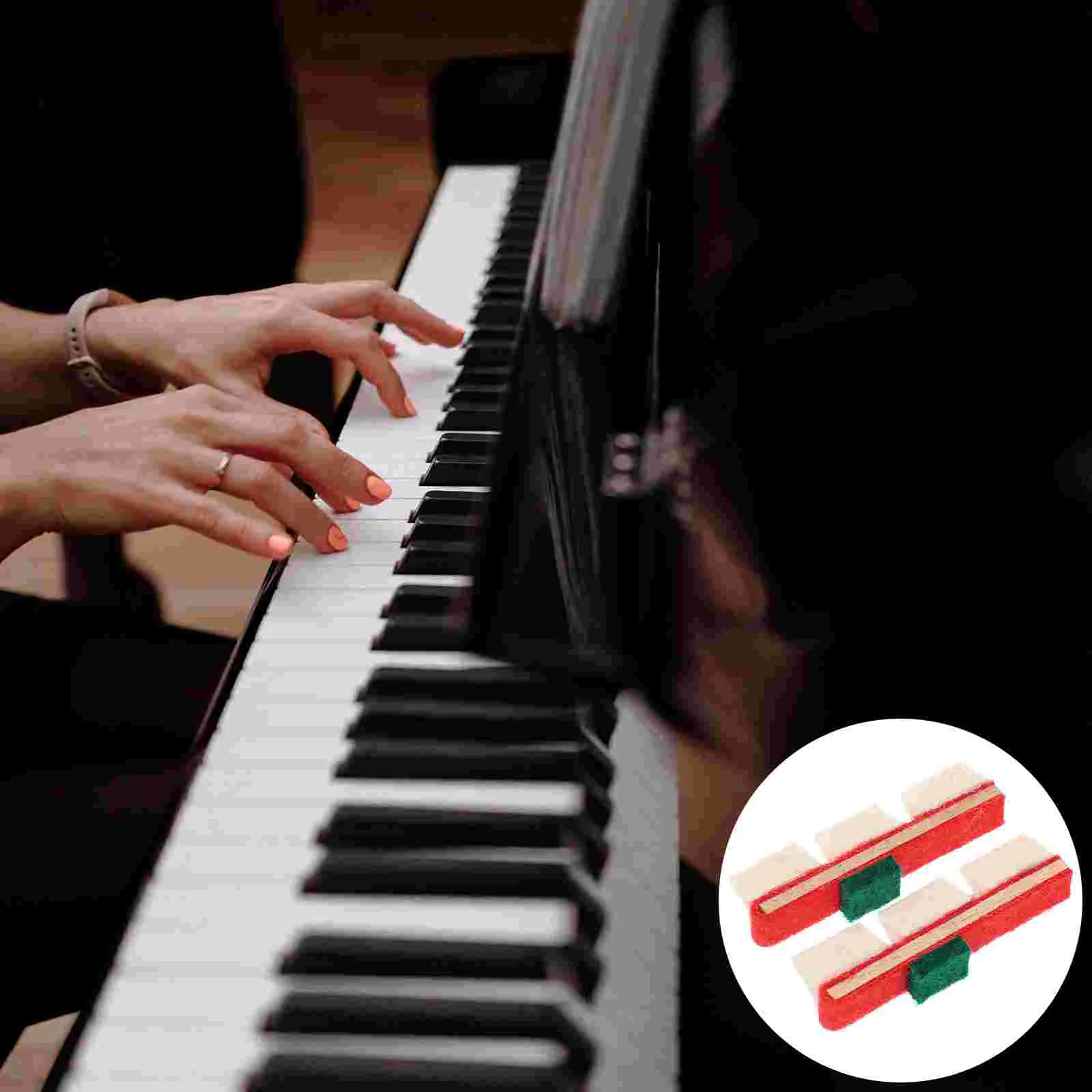 

2 Pcs Triangle Musical Instrument Vertical Piano Muffler Felt Tuning Mutes Piano Accessory Lower Tune Part Piano Supplies