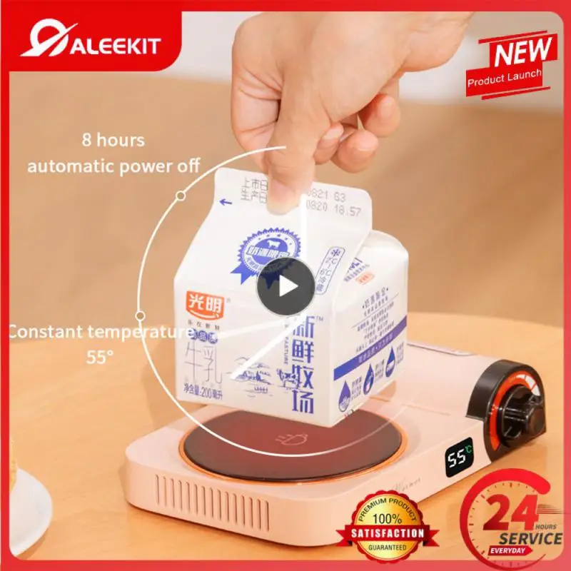 

1~8PCS Warm Coaster Heat Preservation Timing Coffee Milk Cup Heating Coaster Digital Display Intelligent Constant Temperature