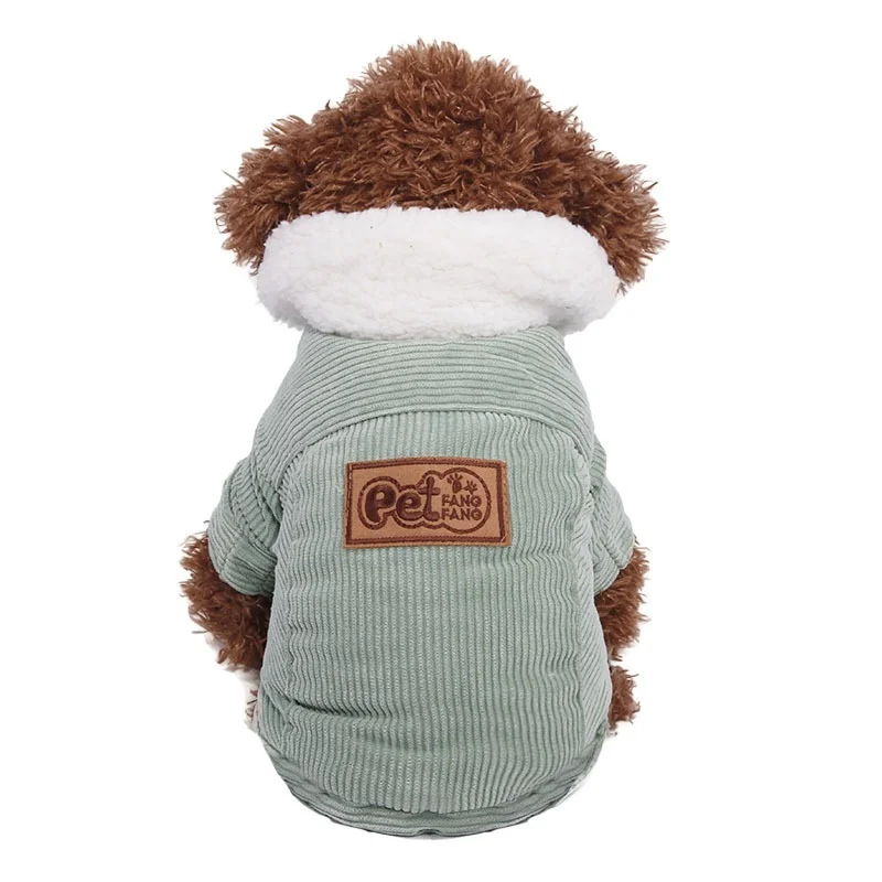 

Pet Dog Clothes Solid Letter Corduroy for Dogs Clothing Cat Small Cute Velvet Warm Winter Fashion Chihuahua Pet Products 2022