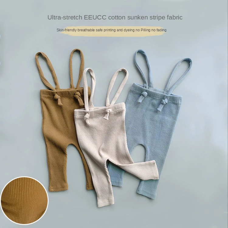 

Bib overalls 22 Korean version new baby thin cotton trousers Comfortable and warm fit baby tethered trousers children's clothing