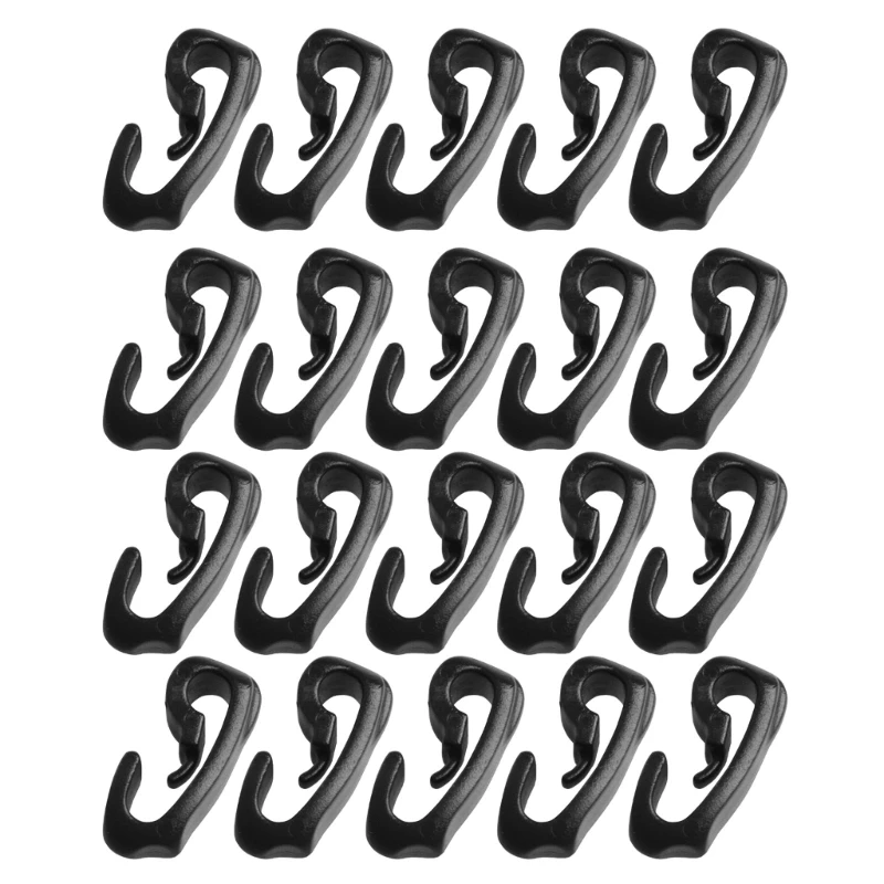 

20Pcs Nylon Plastic Snap Hook Camping Carabiner Buckle Tent Accessory Snap Hooks