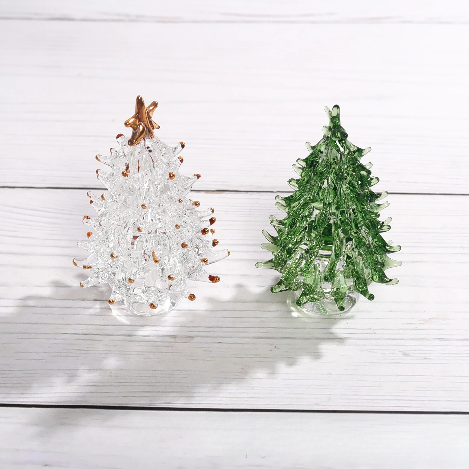 

Crystal Crafts Minimalist Style Christmas Tree Holiday Gift Description Gold Green Mini Tree Desktop Living Room Ornaments