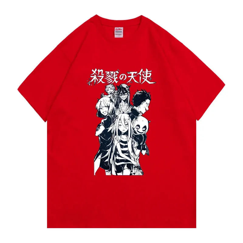 Винтажная хлопковая Футболка с принтом манги и ангелов смерти свободная