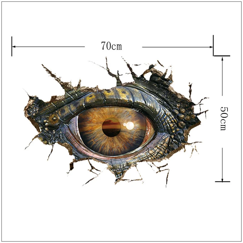 

Wall stickers creative 3D dinosaur eyes Pattern Mural Wall Sticker & Waterproof Kids Room Background decorative Wall Decoration