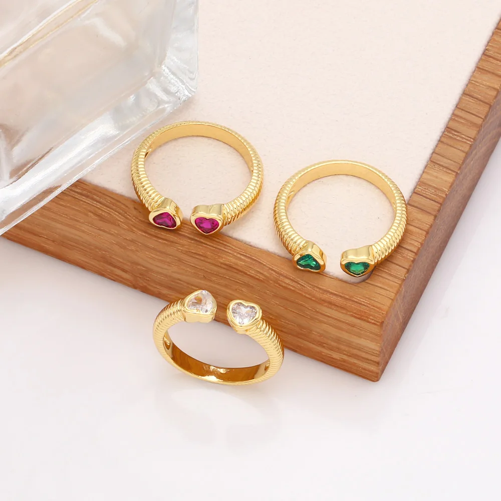 OCESRIO модное разноцветное женское кольцо с сердцем позолоченное циркониевое