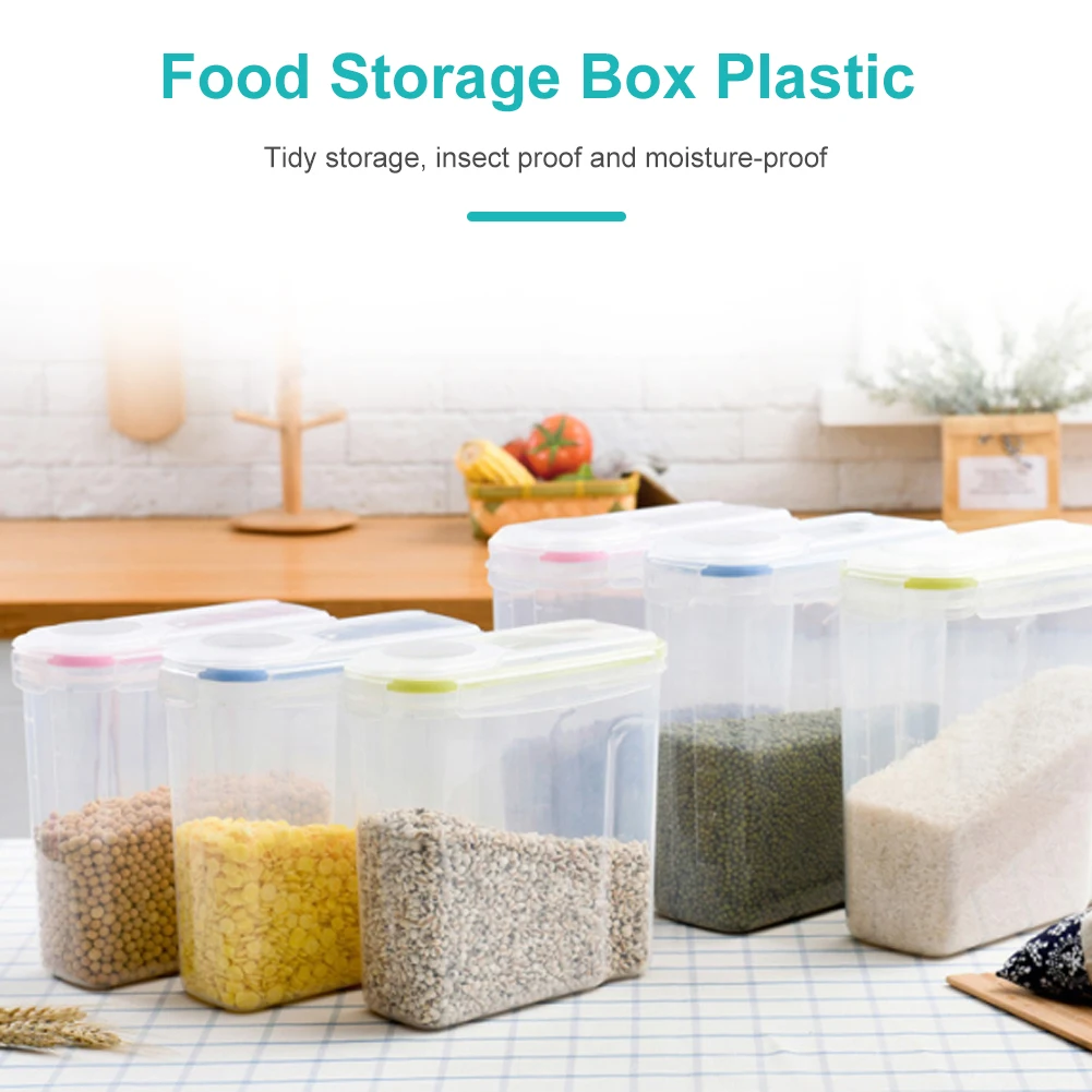 

New Kitchen Large-Capacity Plastic Sealed Tank Coarse Grain Storage Box Food Tank Fresh Transparent Moisture-Proof Containers