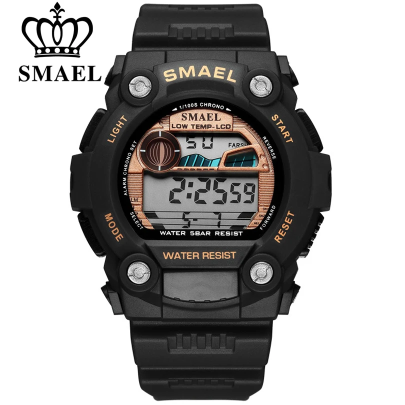 

SMAEL Brand Men Sports Watches Waterproof LED Digital Watch Men's Stopwatch Outdoor Sport Automatic Date Military Wristwatches