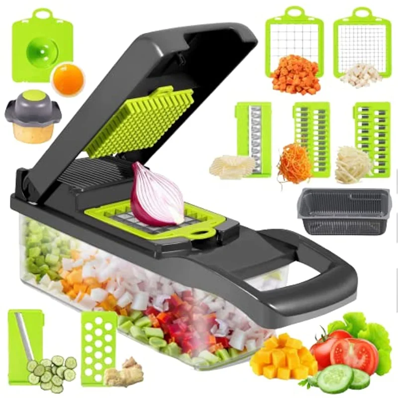 

Vegetable Cutter Multifunctional 8 In 1 Vegetables Slicer Carrot Potato Onion Chopper with Basket Grater Kitchen Accessorie Tool