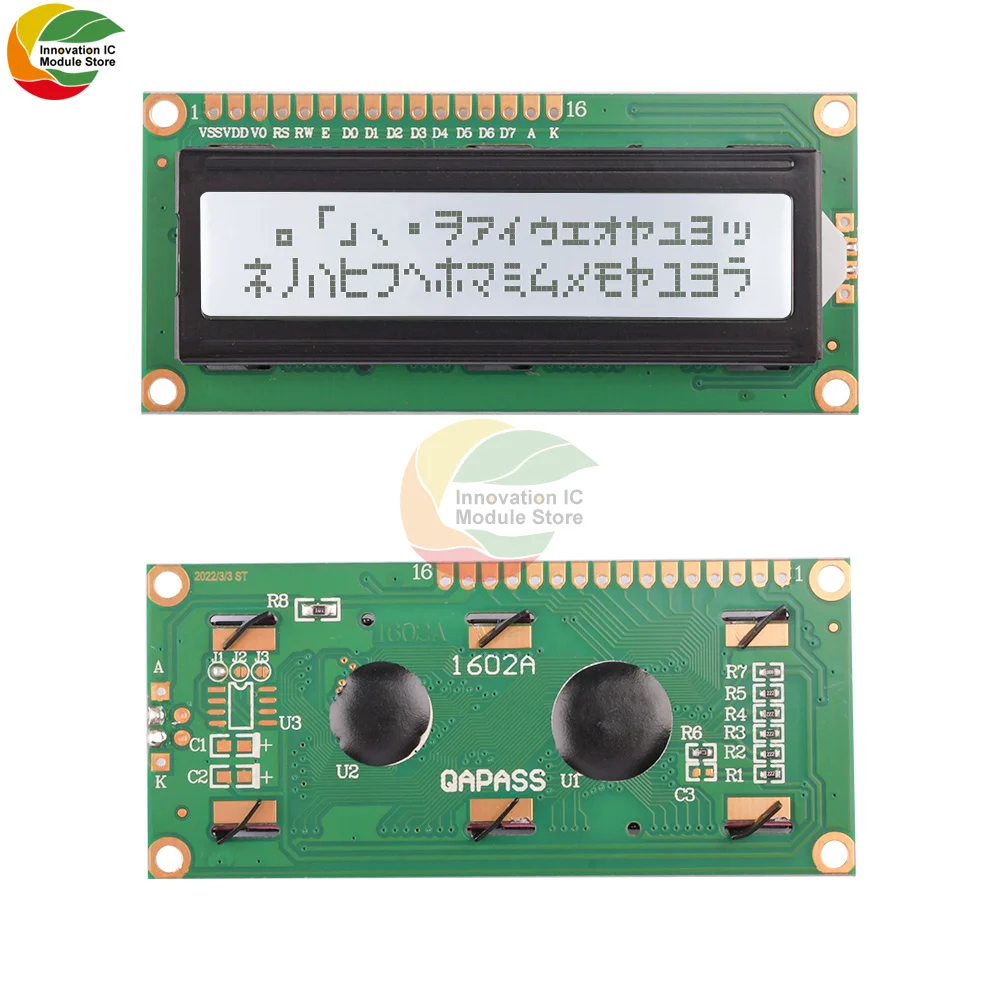 

LCM1602A LCD screen module 5V 3.3V color gray screen with black characters on white background LCD16X2A LCD screen module