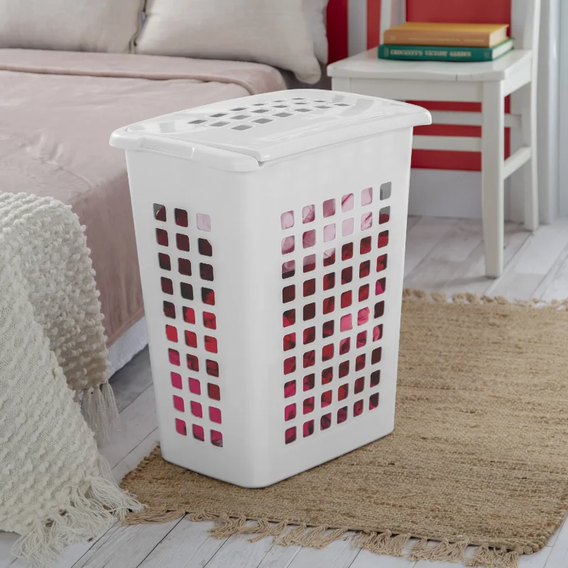 , White, Set Of 4 Folding Laundry Basket  Laundry  Dirty Clo
