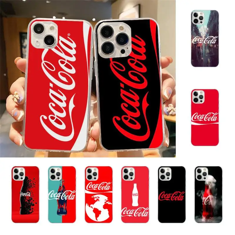 

C-Coca-Fashion Cola Phone Case For Iphone 7 8 Plus X Xr Xs 11 12 13 Se2020 Mini Mobile Iphones 14 Pro Max Case