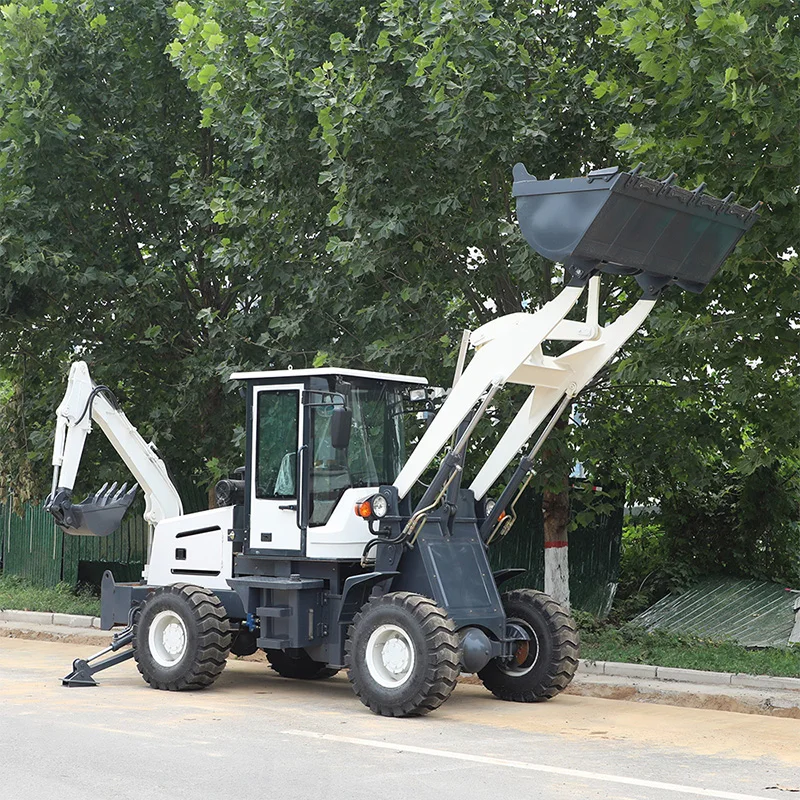 Фото Мини-экскаватор-погрузчик Euro V EPA, китайский компактный трактор 4x4 с погрузчиком и обратной лопатой №2