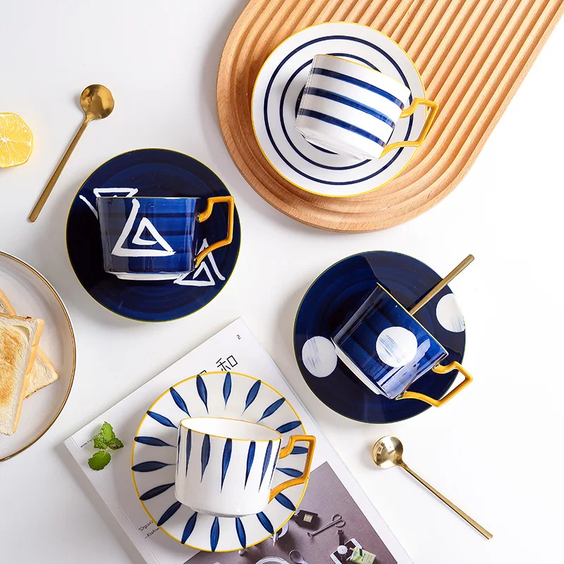 

Creative Coffee Cup Set Japanese Afternoon Tea Cup Household Milk Cup Nordic Simple Couple Ceramic Cup