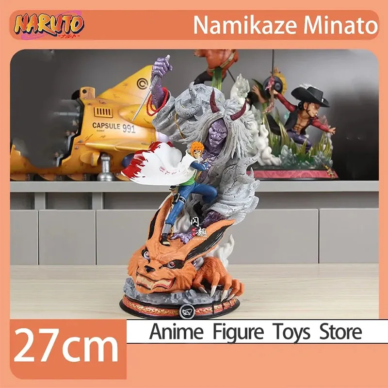 

27cm Naruto Gk Anime Figure Namikaze Minato Figures Hatake Kakashi Figurine Statue Pvc Model Ornament Collection Decoration Toy