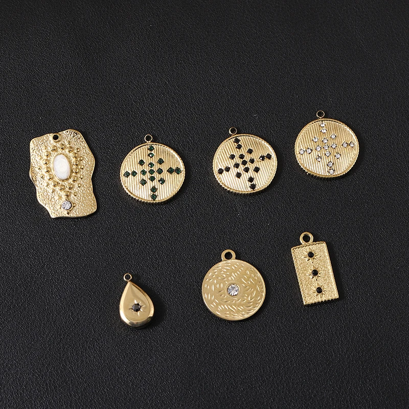 Vintage Zircon Pendant Jesus Charms  Stainless Steel Charm For Women DIY Necklace Jewelry Accessories Making Handmade Crafts