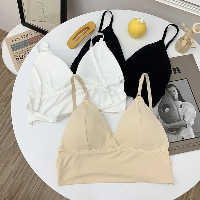 

Французский U-образный красивый бюстгальтер на спине, нижнее белье, Женский Летний Тонкий сексуальный невидимый бесшовный бюстгальтер из в...