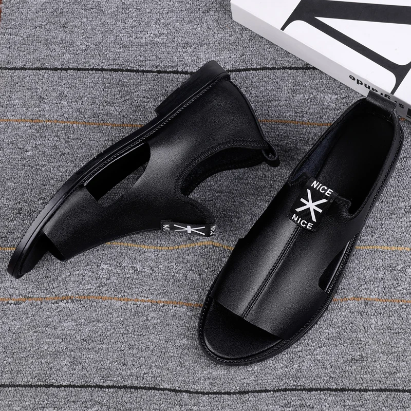 Сандалии мужские из натуральной кожи пляжная обувь для отдыха летние модные