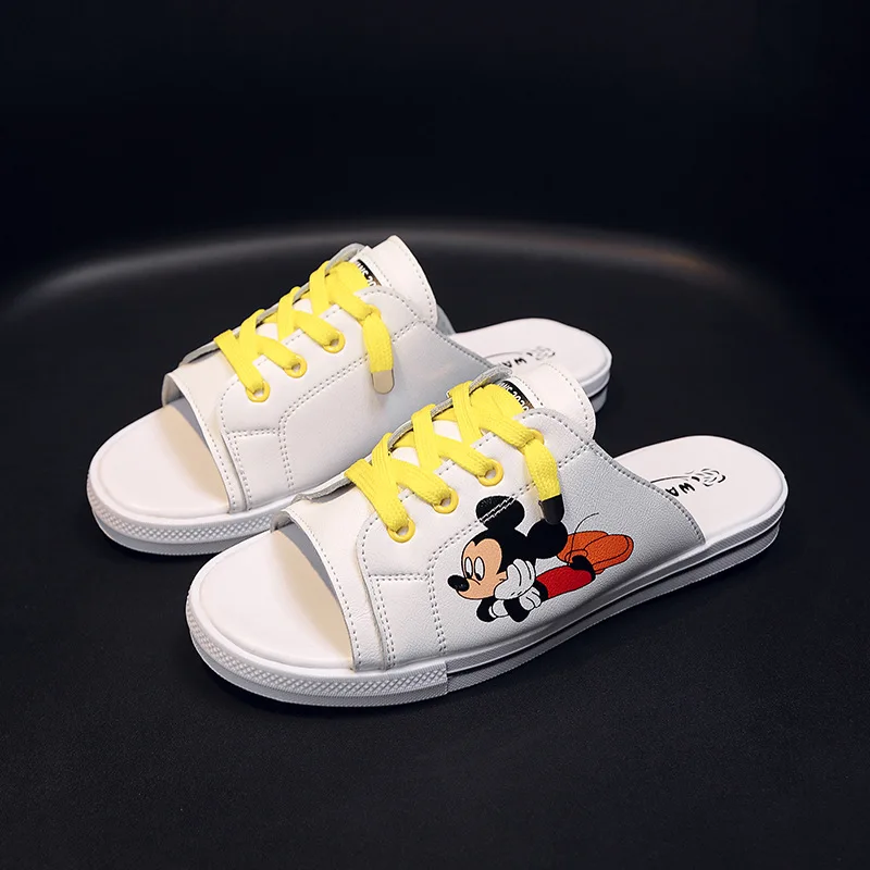 

Disney cartoon Mickey mouse ladies fashion slippers new summer wild casual leather lazy half drag sandals