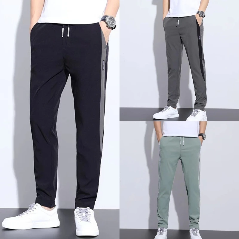 

L5YD Mens Workout Athletic Pants Elastic-Waist Drawstring Pants for Sport Exercise